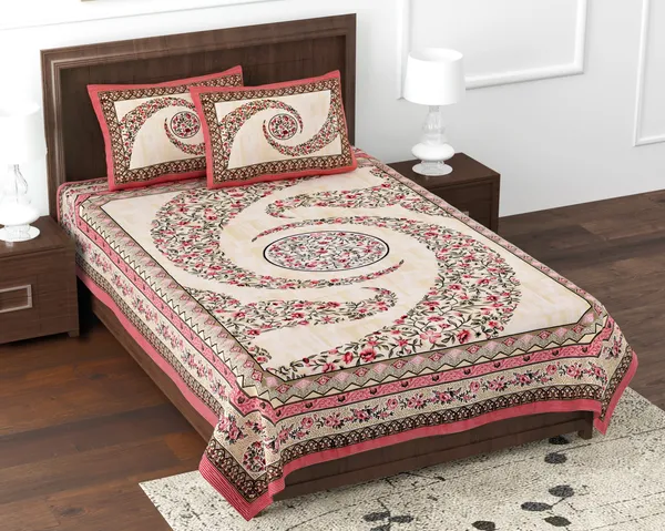 Pink_Cotton_Eternal_Bloom_Double_Bedsheet_With_Pillow_Cover_70X100_Cm